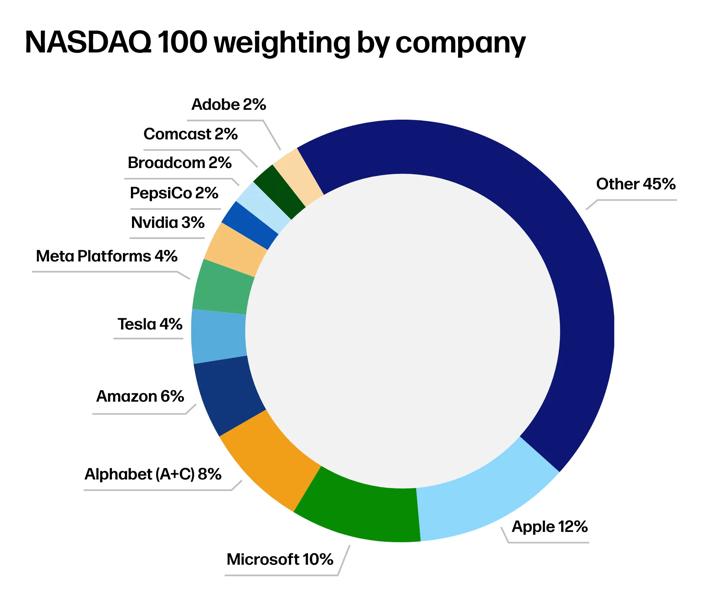 Nasdaq 100 weighting by company