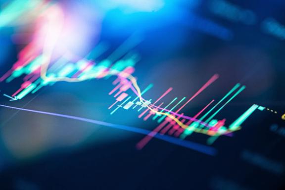 Real-time trading chart with price movements