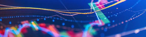 Complex financial line chart with upward indicators, symbolizing positive market momentum and investment opportunities