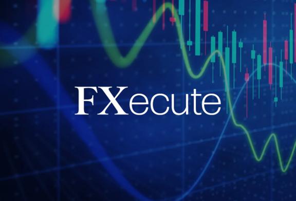 FXecute logo with financial chart background, representing forex trading execution services