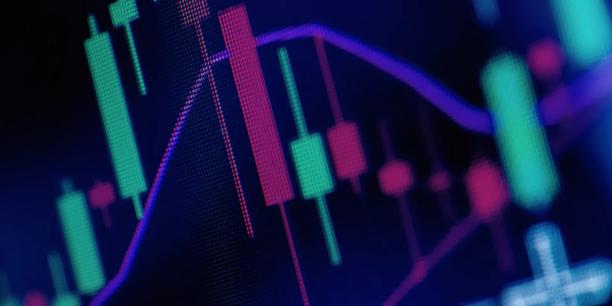 Colorful candlestick chart illustrating financial market price movements