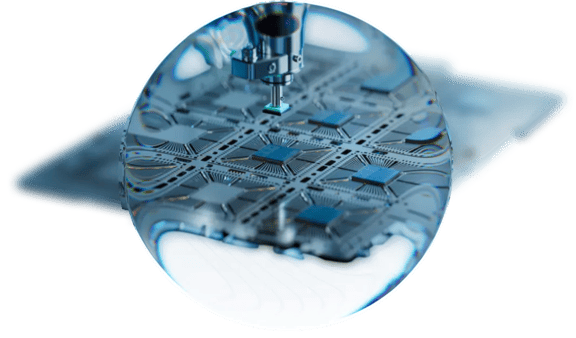 AI microchip held by a robotic tool, symbolizing Anthropic and artificial intelligence innovation.
