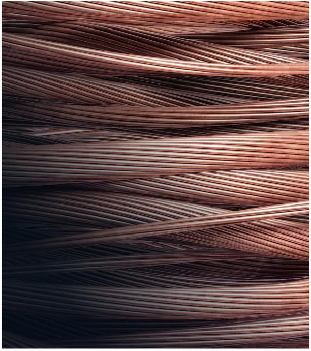 Close-up of copper wire representing metals and commodity markets.