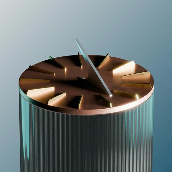 Sundial on a teal background