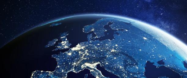 View of Earth from space highlighting global custody networks