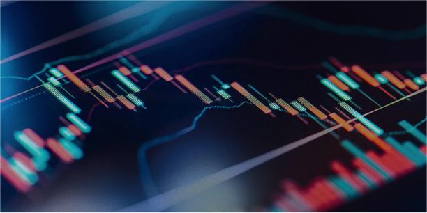 Digital stock index market chart showing price fluctuations, candlestick data, and market trends on a financial trading platform.