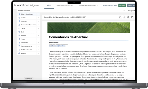 Laptop screen showing Brazil Fertilizer Reports Market Intelligence