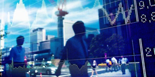 Asia trading screen at the financial business district