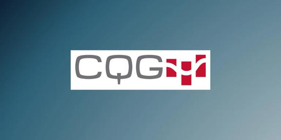 CQG logo representing futures trading software, market data, charting and order execution tools.