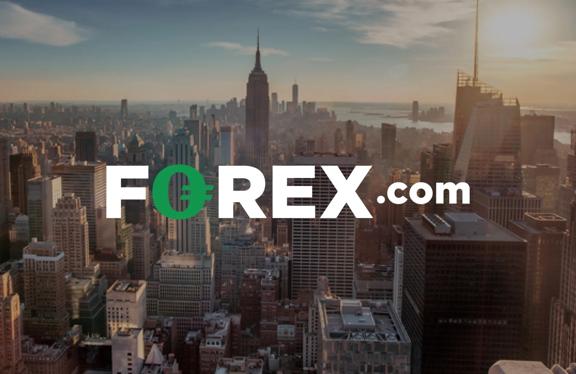 FOREX.com Logo Overlooking New York City Skyline