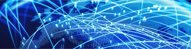Blue global digital grid graphic, symbolizing worldwide connectivity and technology