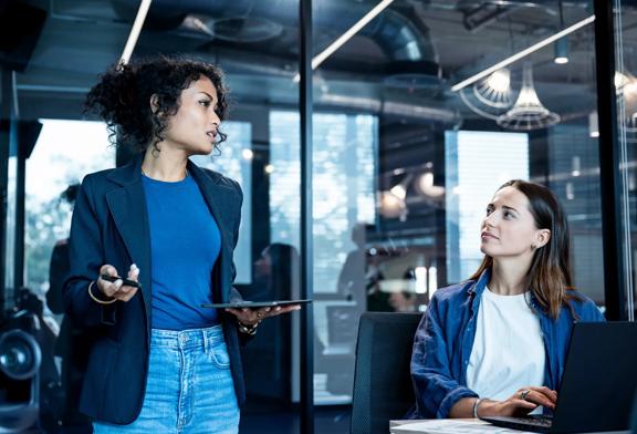 Two young female professionals